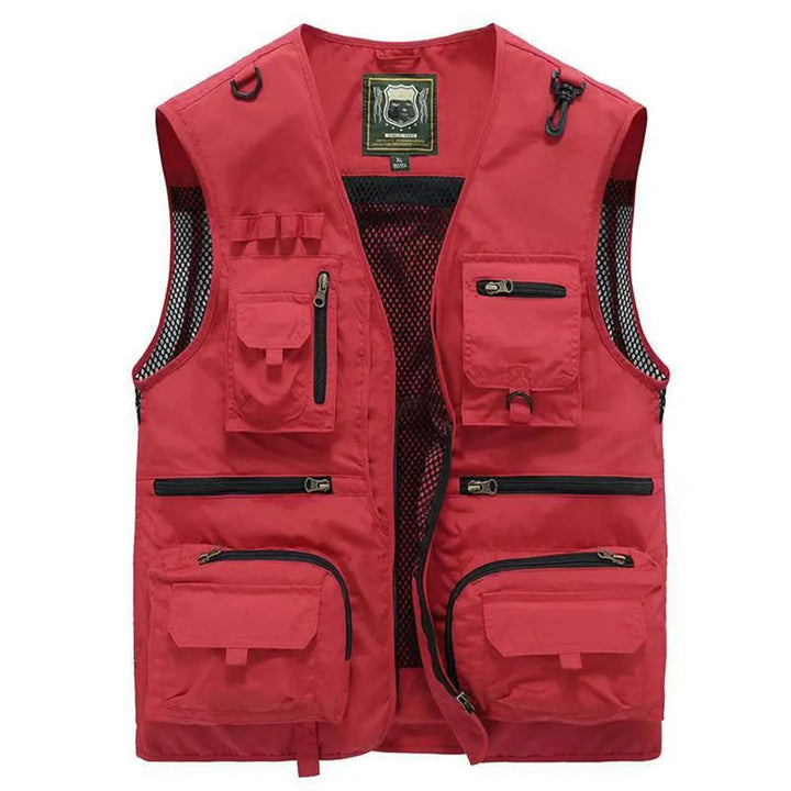 Practical men's fishing gilet with many pockets, lightweight & comfortable for long trips.