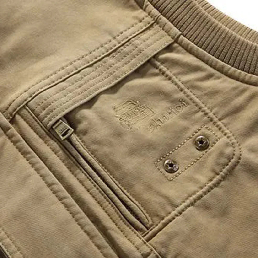 Functional men's fishing & hiking vest with multiple pockets. Essential outdoor adventure gear sleeveless jacket.