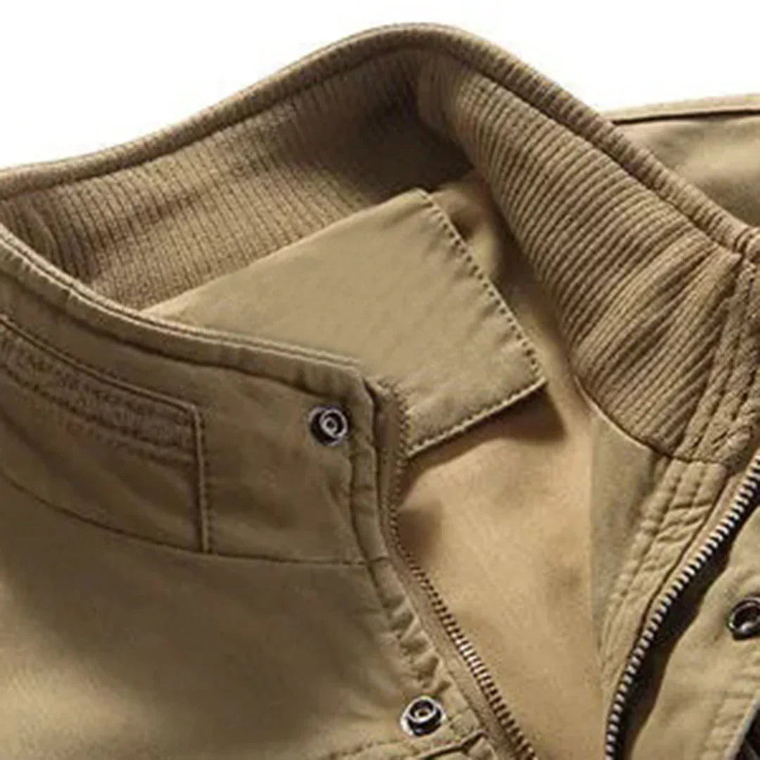Comfortable men's cotton multi-pocket vest. Versatile sleeveless jacket for outdoor activities, travel & casual wear.