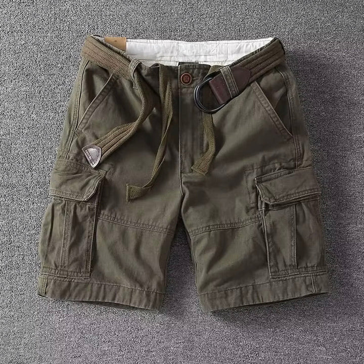 Durable men's utility cargo shorts with multiple pockets, ideal for outdoor activities & comfort.