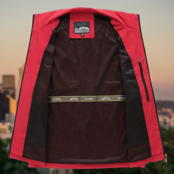 Practical men's zip-up vest with ample storage for essentials.