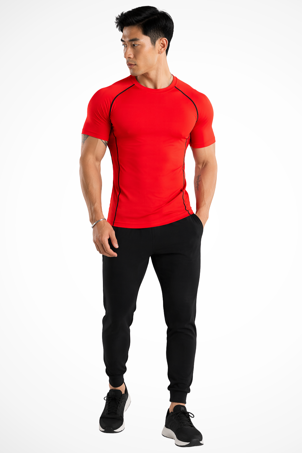 Men's muscle fit crew neck t-shirt, a slim short sleeve top for athletic & casual looks, enhancing your physique.