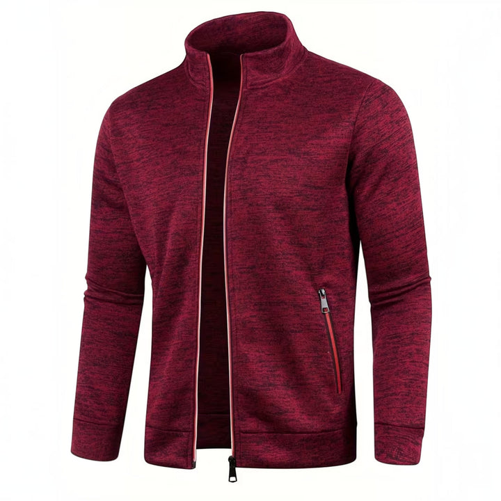Black men's high neck knit pullover, smart casual comfort for various occasions.