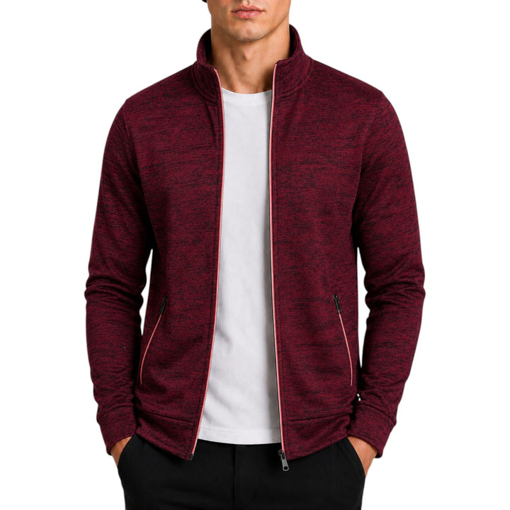 Men's comfortable high neck knit sweater in navy, ideal for relaxed winter days.