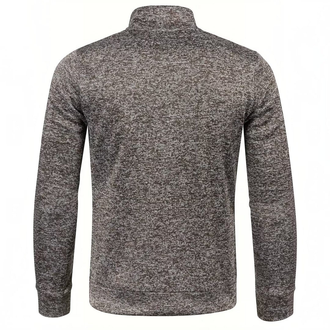 Burgundy long sleeve men's high neck pullover, a fashionable winter essential.