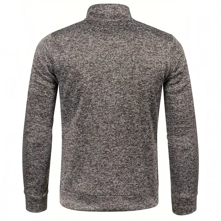 Burgundy long sleeve men's high neck pullover, a fashionable winter essential.