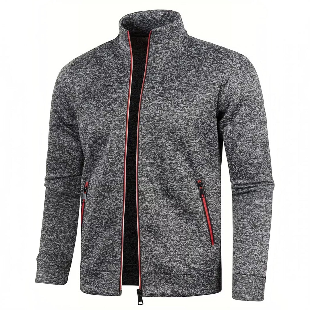 Burgundy elegant high neck men's sweater, long sleeve for stylish casual outfits.
