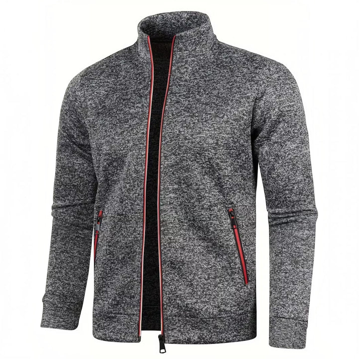 Burgundy elegant high neck men's sweater, long sleeve for stylish casual outfits.