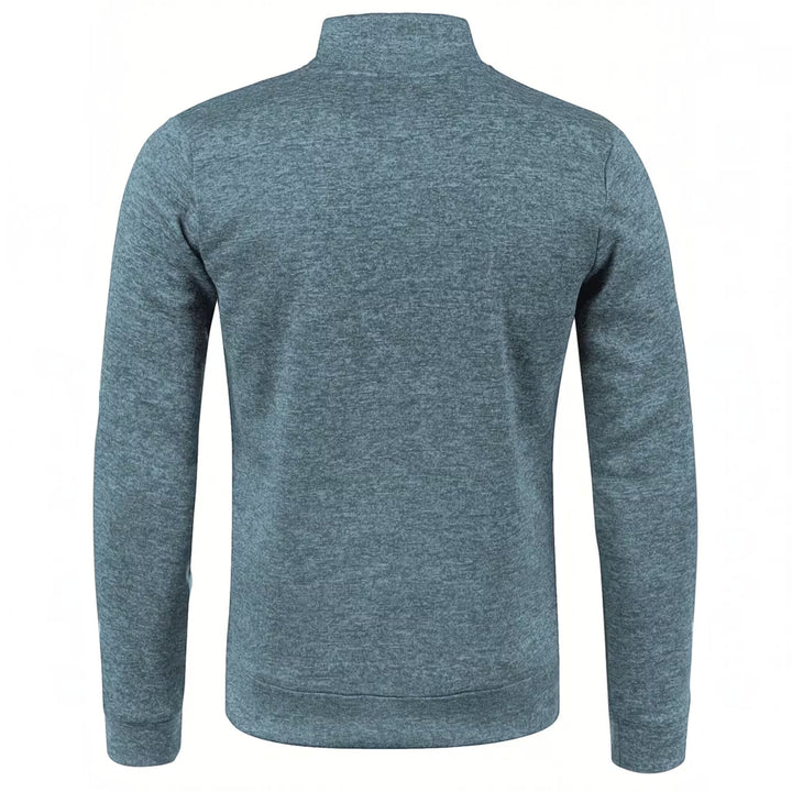 Black high neck knit pullover, men's comfort, long sleeve, perfect for casual elegance.