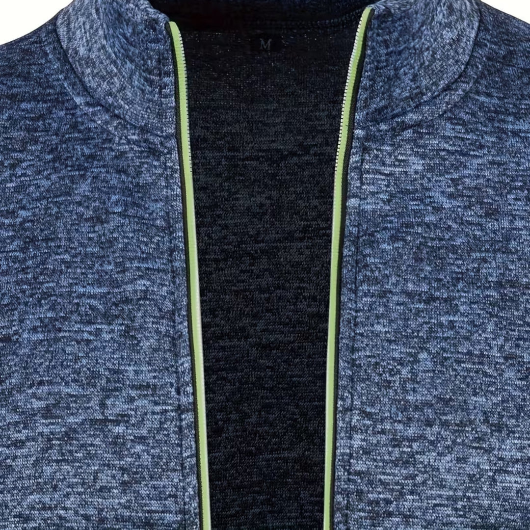 Burgundy high neck men's pullover, long sleeve comfort for smart casual looks.
