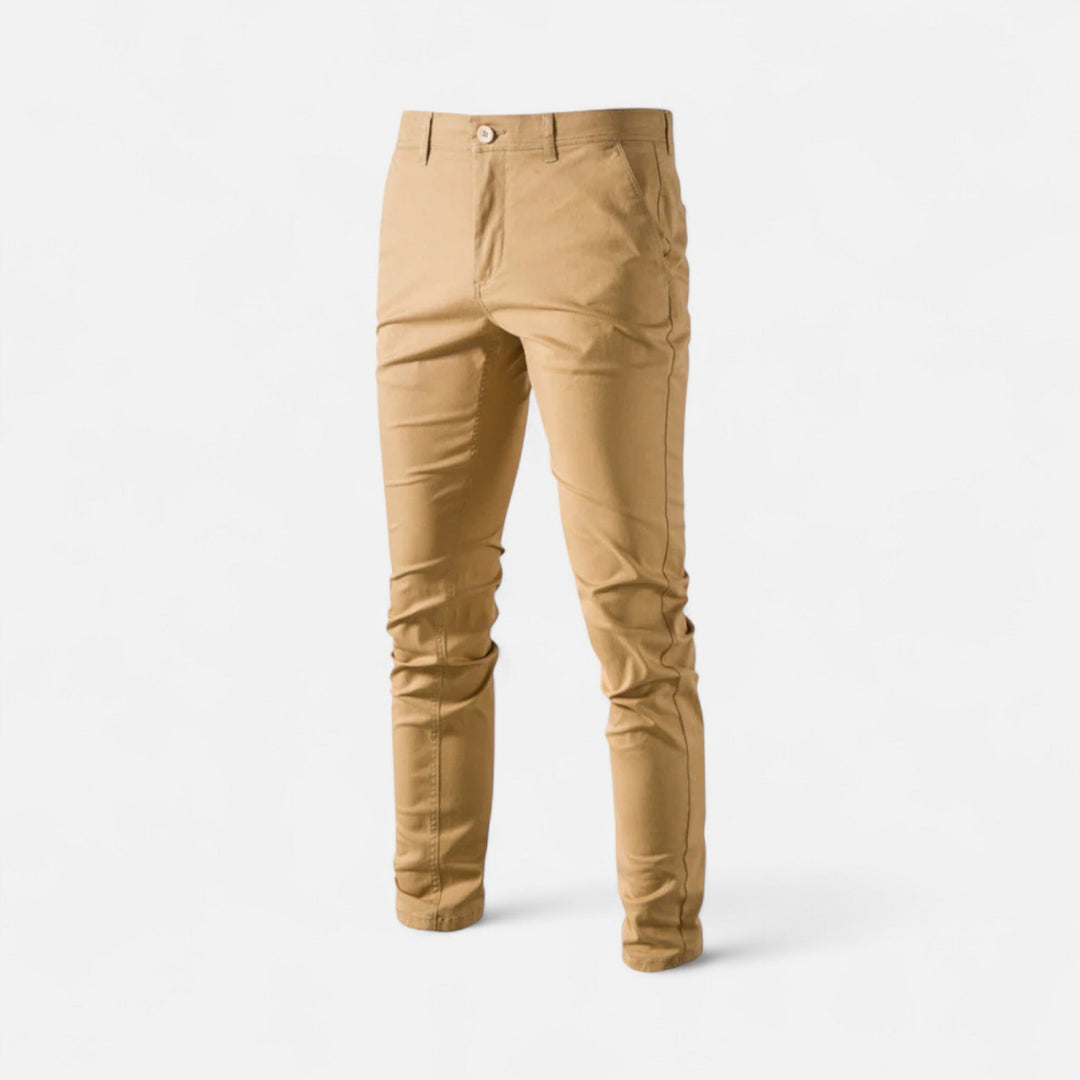 Men's black smart casual chinos, offering everyday elegance and work to weekend wear.