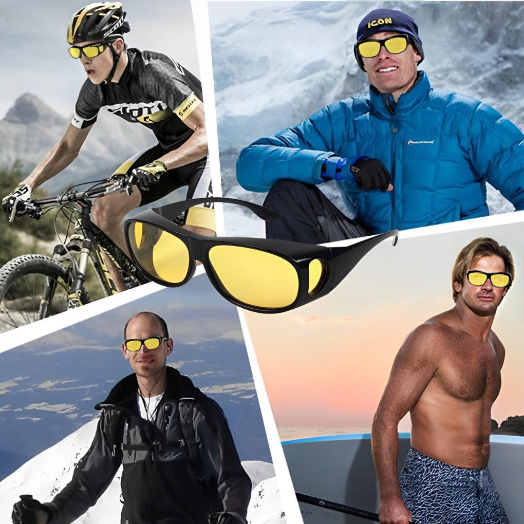 Clearer night vision with these anti-glare driver safety glasses for men
