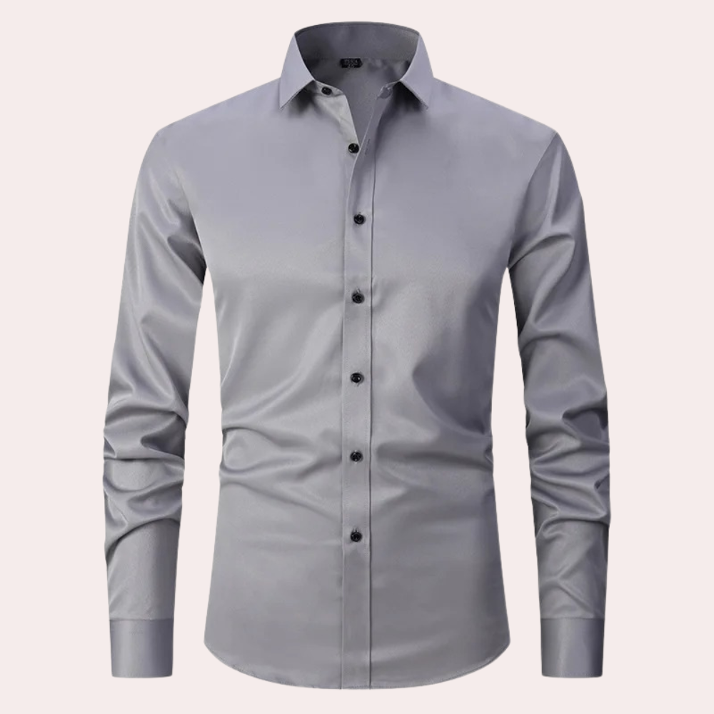 Classic men's button-down dress shirt. Non-iron, stretch for all-day comfort & effortless modern style.