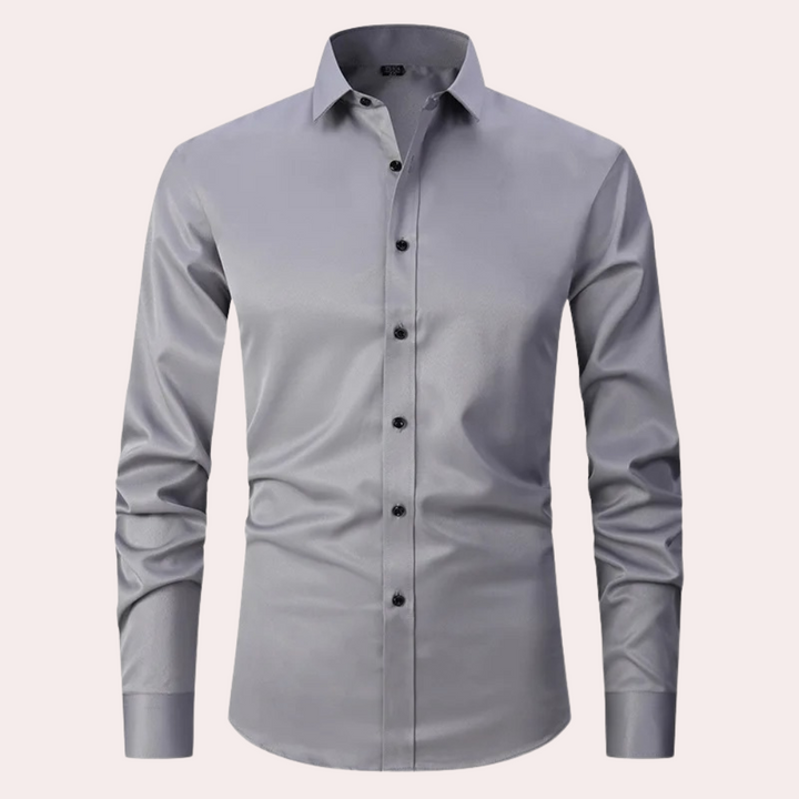Classic men's button-down dress shirt. Non-iron, stretch for all-day comfort & effortless modern style.