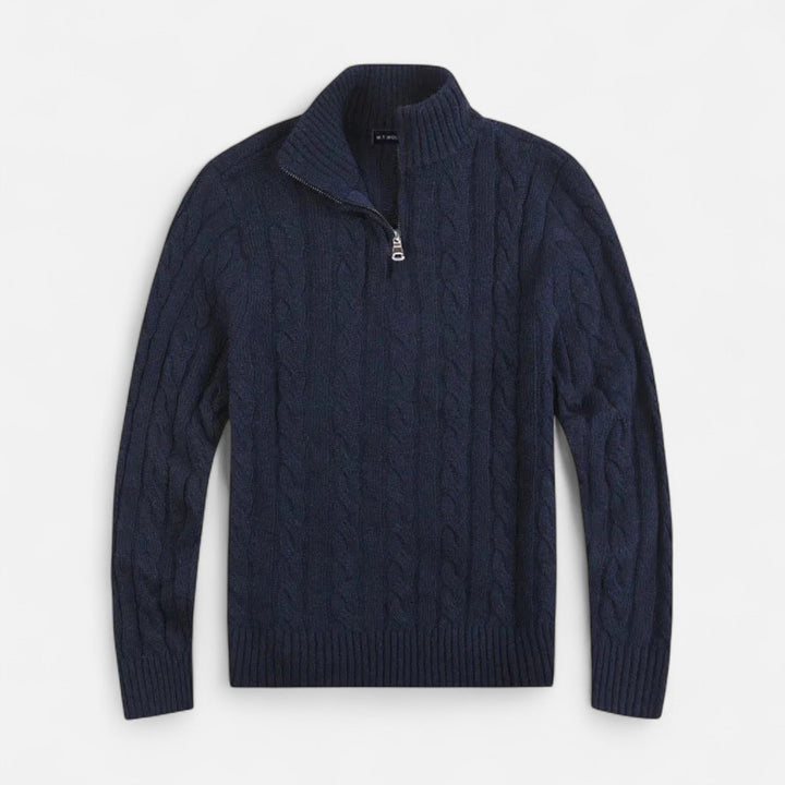 Stylish men's half-zip pullover sweater, ideal for refined casual wear