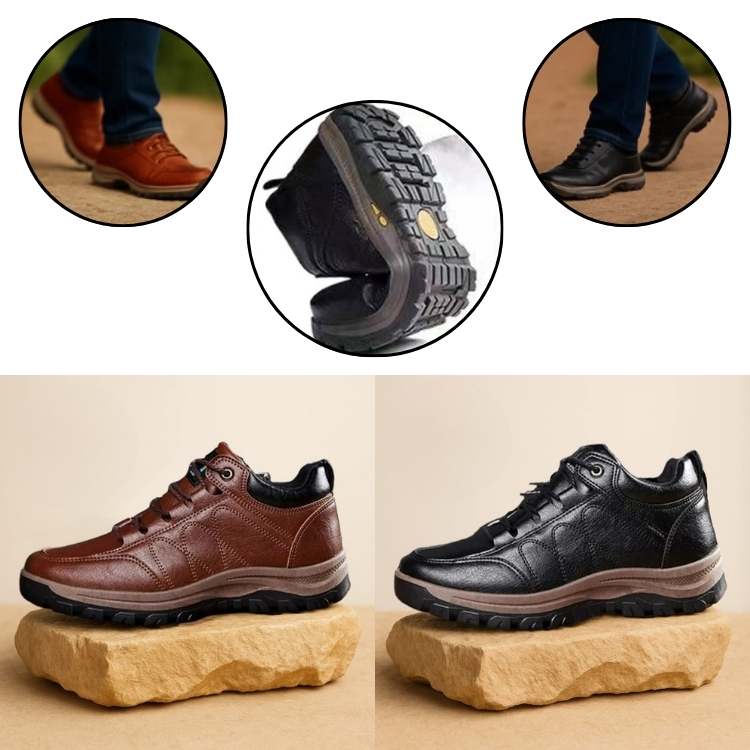 Experience ultimate comfort with these men's orthopedic hiking boots, featuring cushioned insoles.