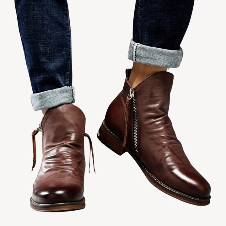 Men's orthopedic retro boots offer enhanced comfort & timeless vintage style for walking & casual wear.