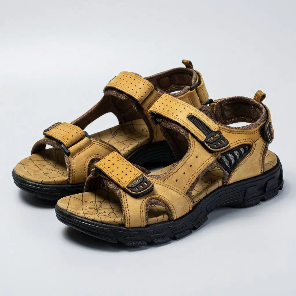 Stylish men's casual orthopedic sandals, designed with adjustable straps for ultimate comfort & foot health.