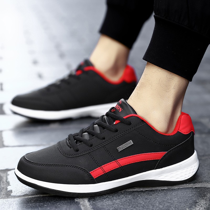Breathable men's walking shoes featuring superior support and water repellent finish.