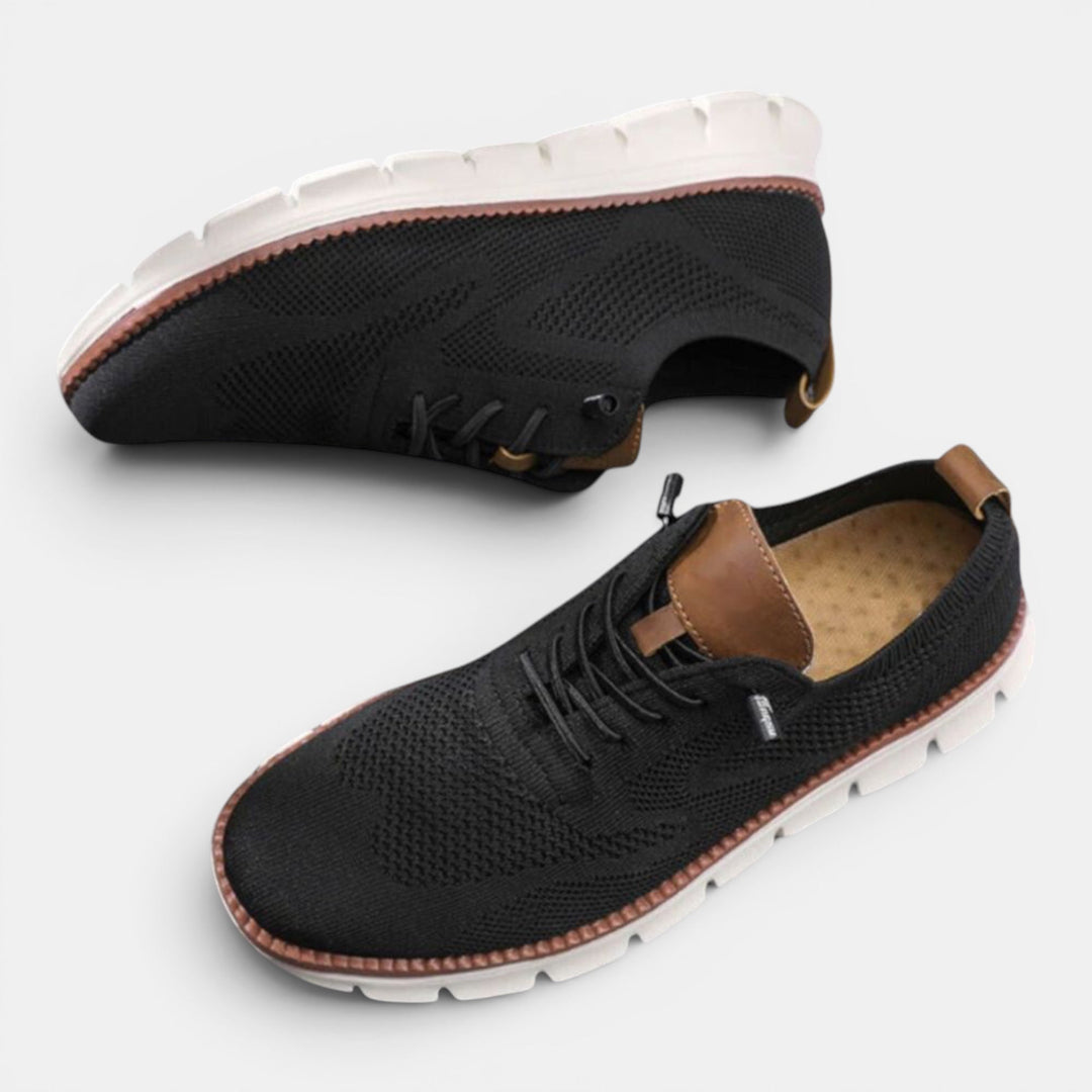 Wide toe box men's walking shoes, breathable and orthopedic, perfect for daily active comfort.
