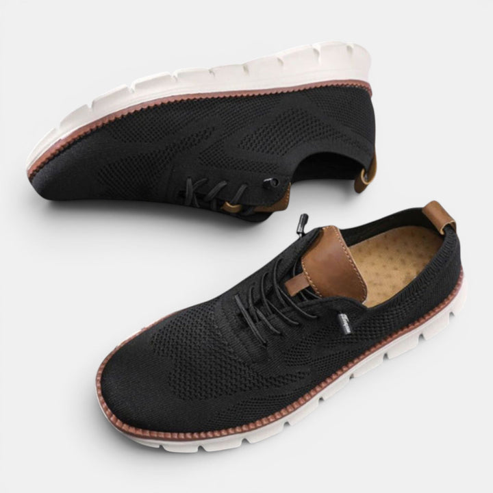 Wide toe box men's walking shoes, breathable and orthopedic, perfect for daily active comfort.