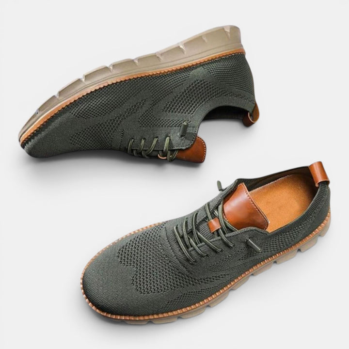Durable men's orthopedic walking shoes with excellent arch support for comfortable daily wear.