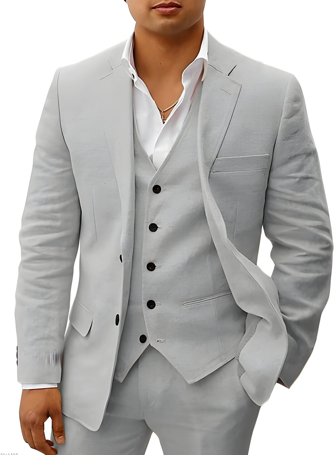 The Otis classic men's suit: Timeless formal wear with a waistcoat.