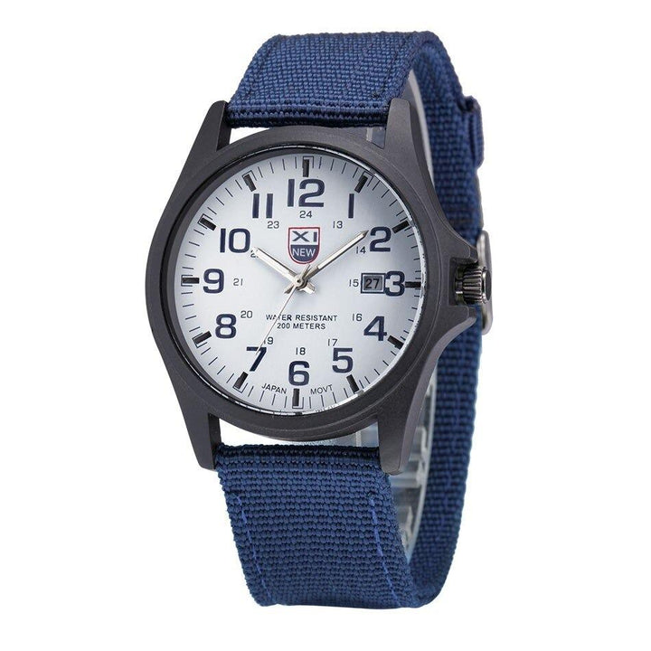 Close-up of a robust men's outdoor watch showcasing its rugged design and clear display.