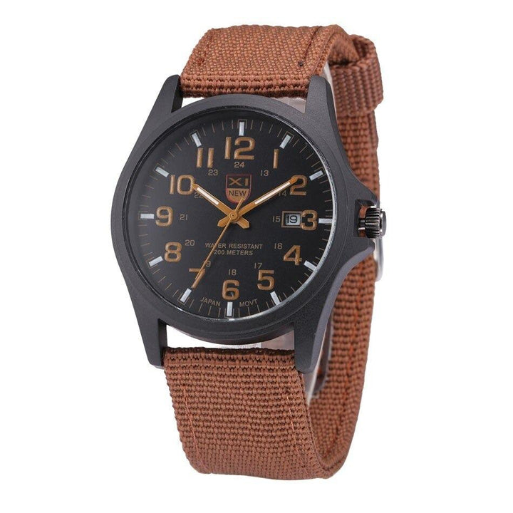 Stylish men's accessory: a sporty, water-resistant timepiece for the modern adventurer.