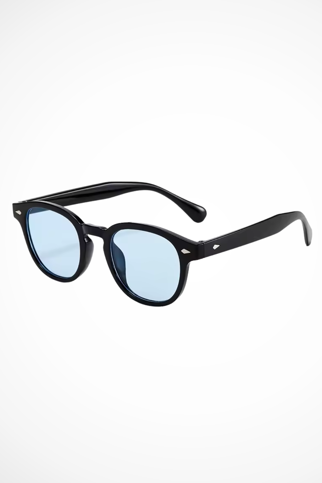 Premium men's oval sunglasses, thick frame, tinted for eye protection & trendy look.