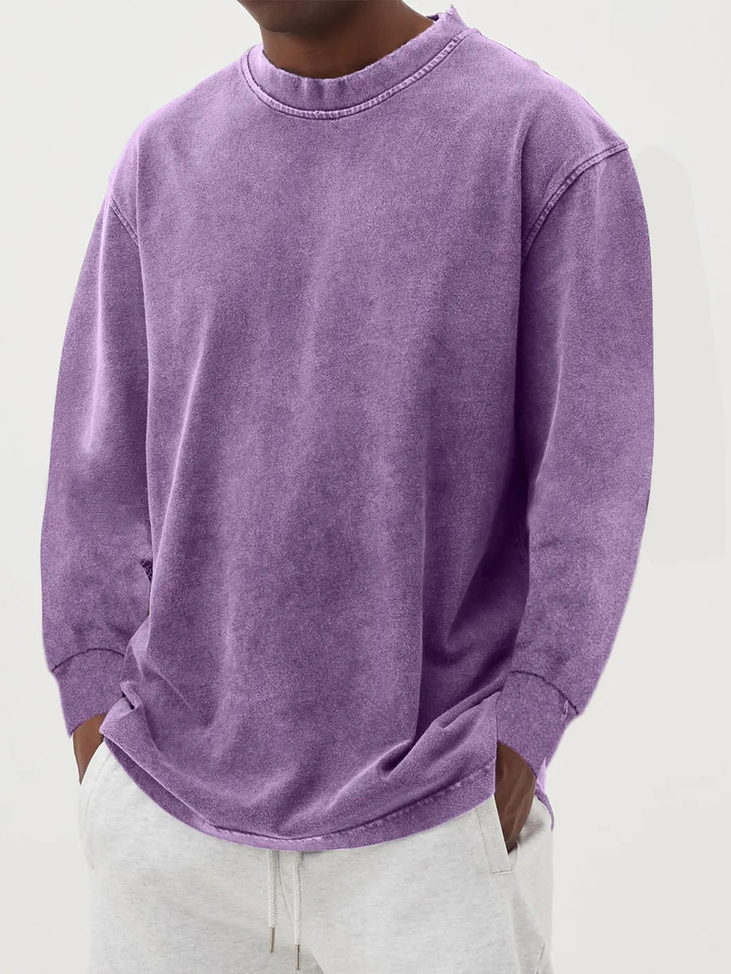 Men's stylish oversized crew neck sweater with a relaxed fit, designed for ultimate comfort.