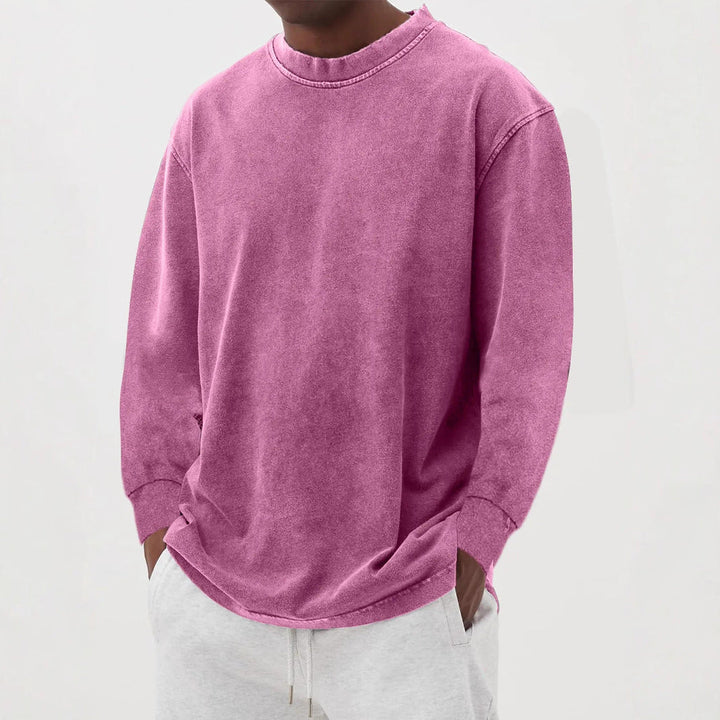 Soft men's crew neck oversized sweater, perfect for casual everyday wear.