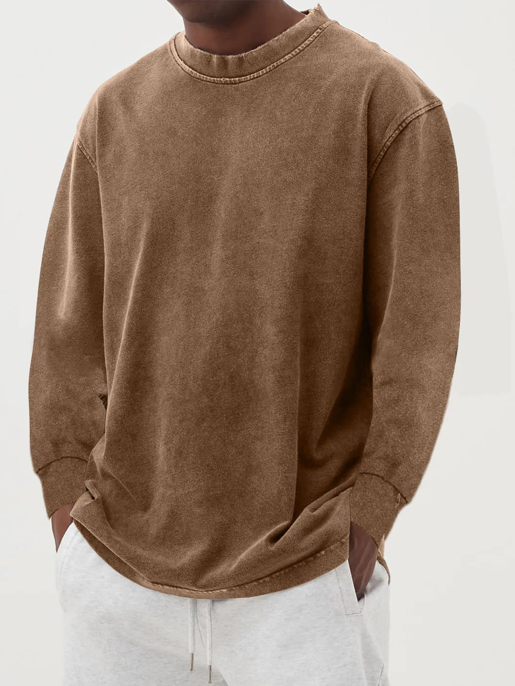 Ultra-comfortable men's oversized sweater, a relaxed fit crew neck for daily style.