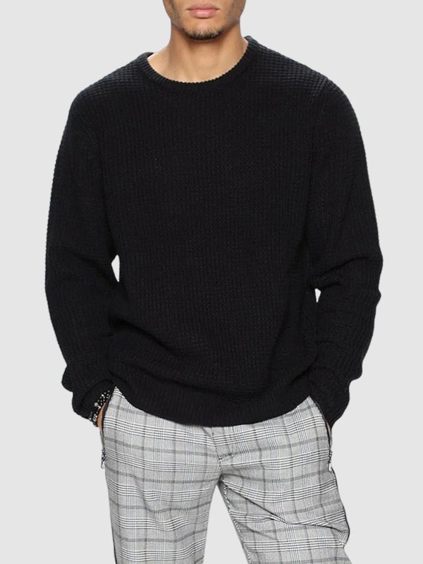 Relaxed fit men's oversized drop shoulder sweater, long sleeve. Soft, comfortable & stylish.