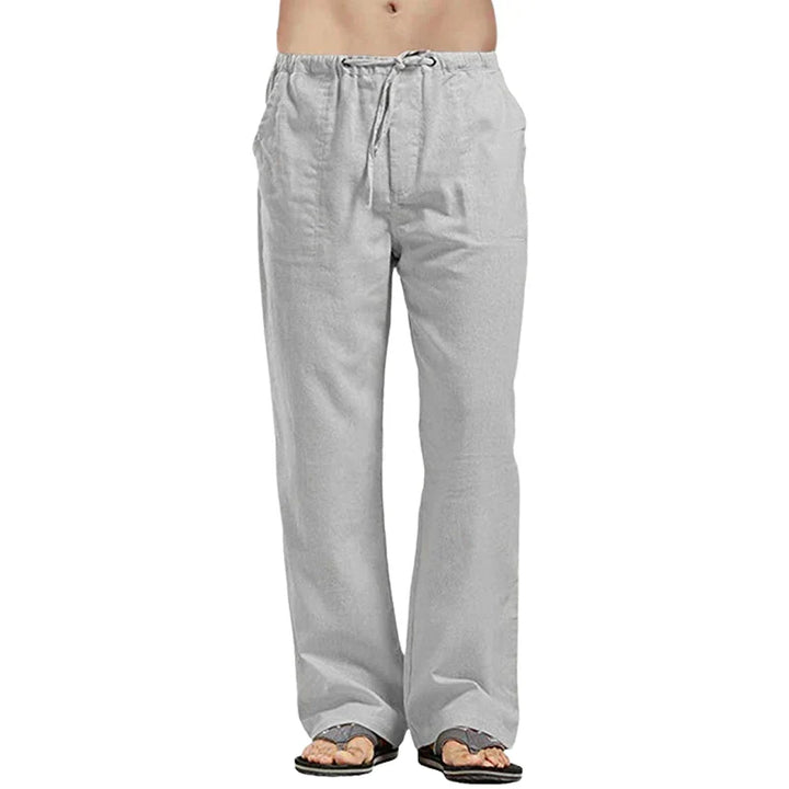 Breathable men's drawstring pants, wide-leg & comfortable. Perfect relaxed fit for spring & summer fashion.