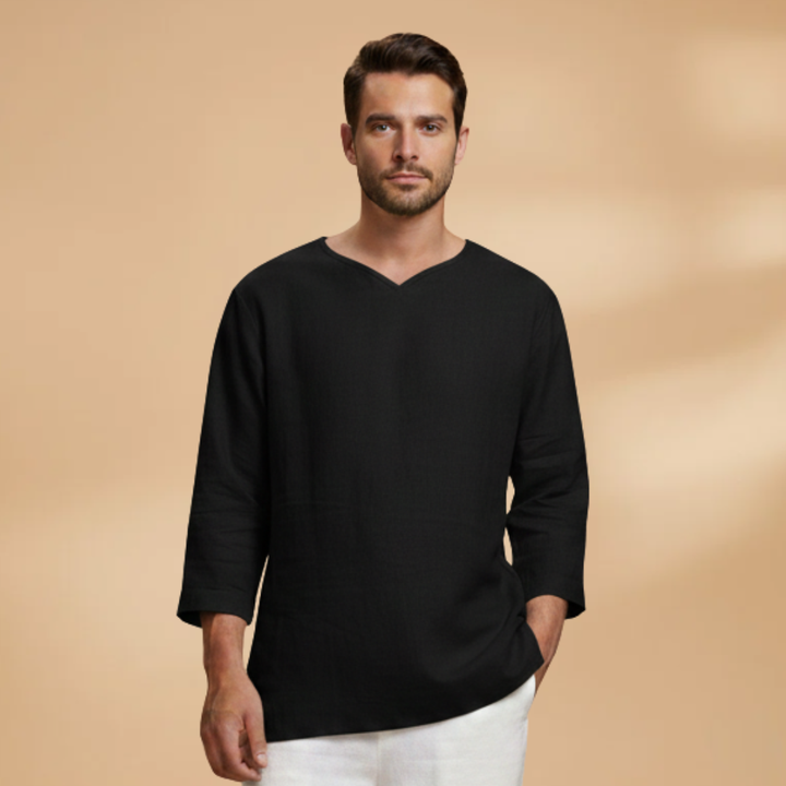 Men's relaxed fit oversized shirt. Button-down design, long sleeve. Perfect for stylish casual looks.