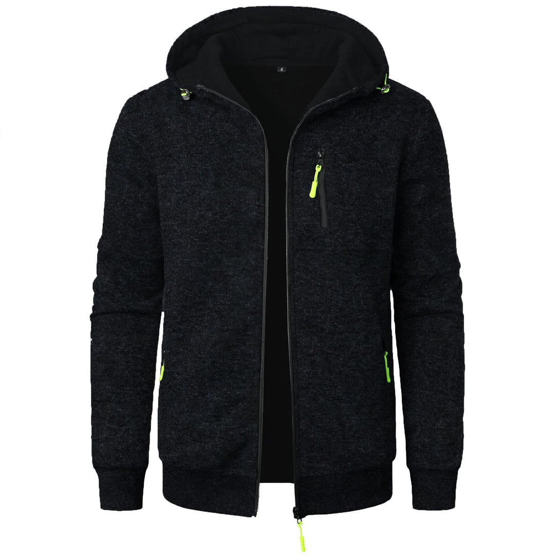 Men's patterned zip hoodie, stylish and comfortable for everyday layering.