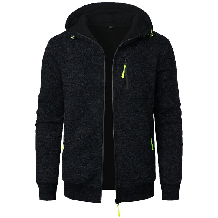 Men's patterned zip hoodie, stylish and comfortable for everyday layering.
