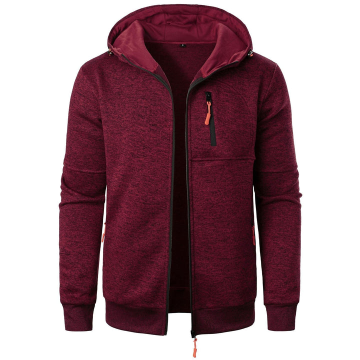 Comfortable men's patterned zip hoodie, ideal for casual everyday wear.