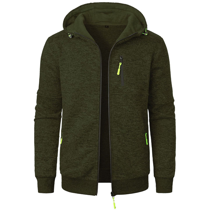 Men's fashion: long-sleeve patterned zip hoodie, a comfortable layering piece.