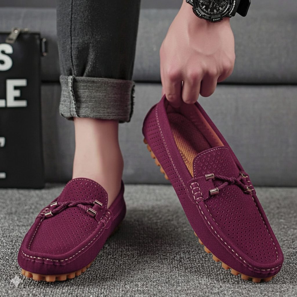 Men's Perforated Slip-On Loafers. Ultimate comfort, breathability, and versatile casual style.