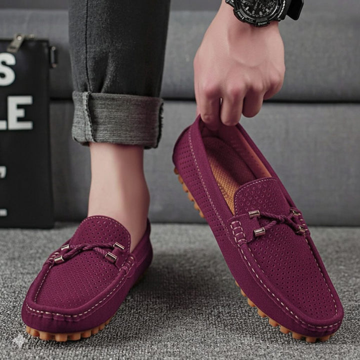 Men's Perforated Slip-On Loafers. Ultimate comfort, breathability, and versatile casual style.