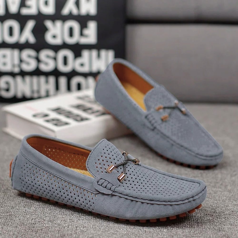 Men's comfortable breathable perforated slip-on loafers for effortless everyday style.