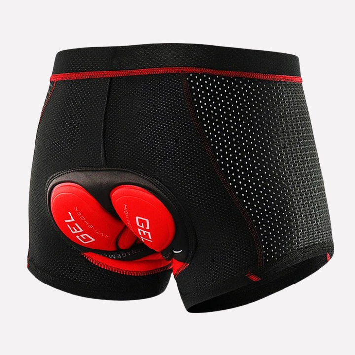 Men's performance cycling shorts, black, padded for comfort & stability during road cycling and mountain biking.