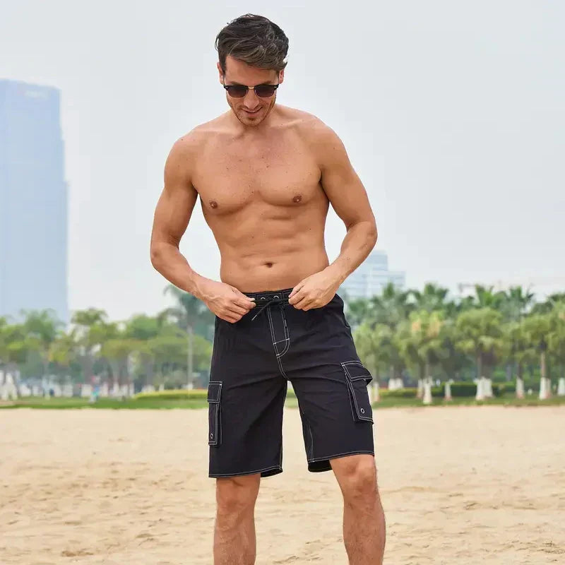 Men's dual-layer workout shorts. Quick-dry performance activewear for training & fitness.