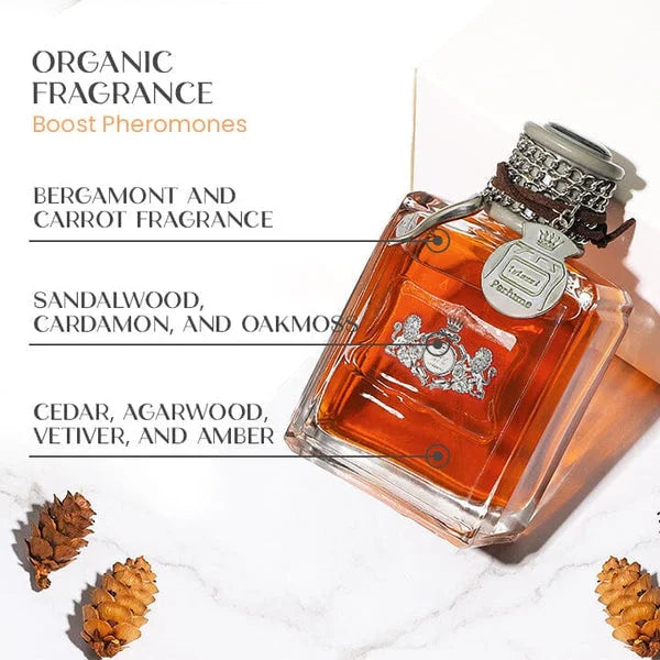 Bottle of Attractura eau de parfum for men, featuring a unique scent for enhanced attractiveness.