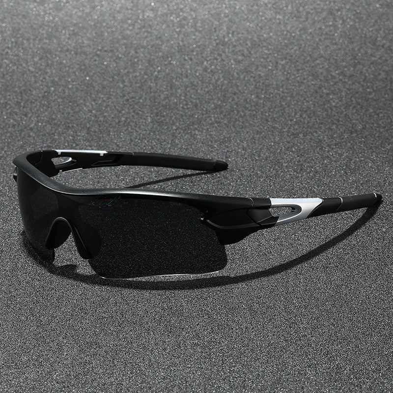 Lightweight men's sport sunglasses, polarized for comfort during active running & cycling.