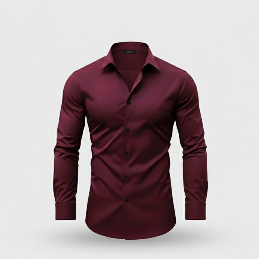 Men's polished casual long-sleeve button-down shirt for a sophisticated everyday look. Versatile men's top.