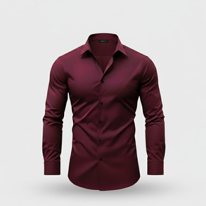 Men's polished casual long-sleeve button-down shirt for a sophisticated everyday look. Versatile men's top.