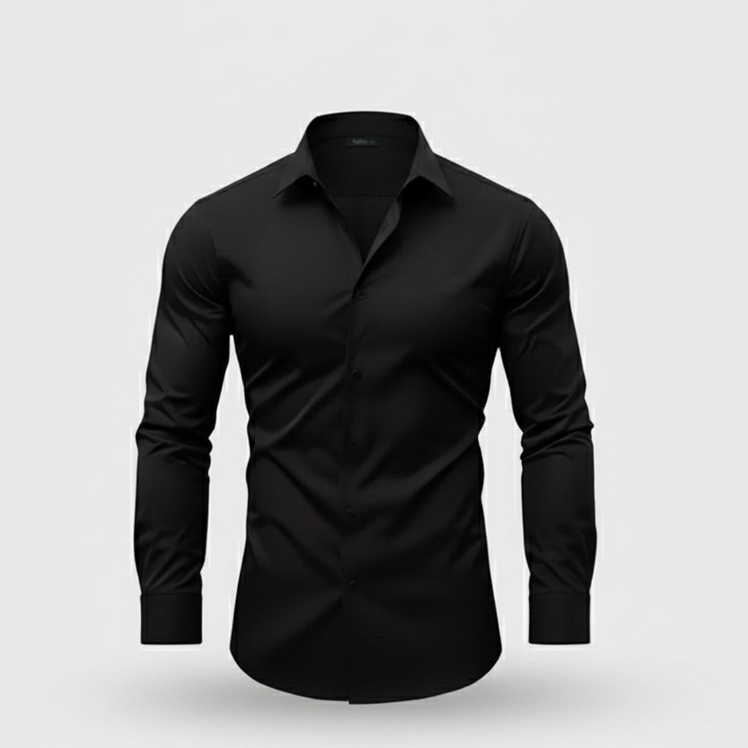 Stylish men's long-sleeve button-down shirt. Achieve a polished, comfortable, and versatile business casual look.